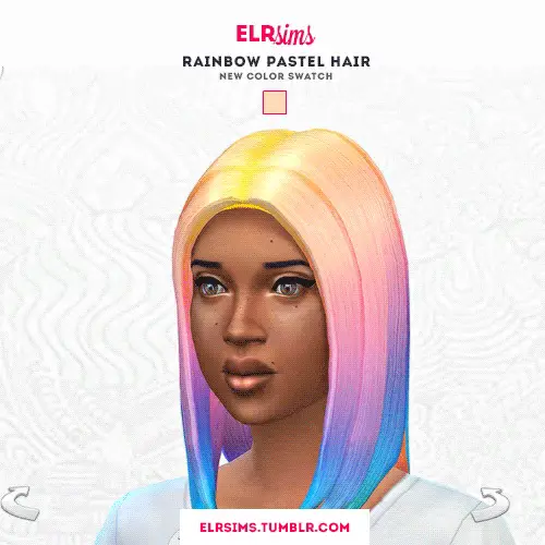 Elr Sims Rainbow Pastel Hairs 3 Recolors Sims 4 Hairs