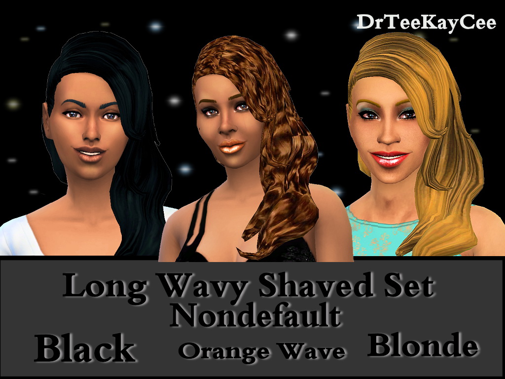 Sims 4 Hairs Sim Culture Nation Long weavy shave set hairstyle