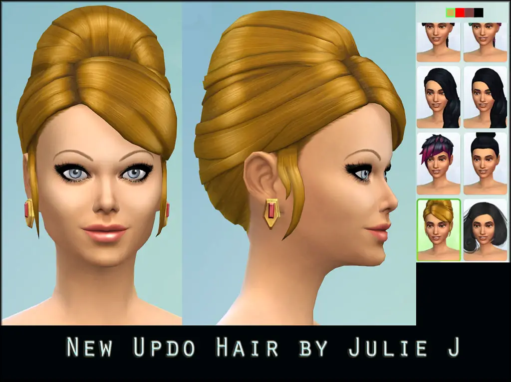 The Sims Resource Hair Updo Recolor By Taraab Sims 4 Hairs 6927