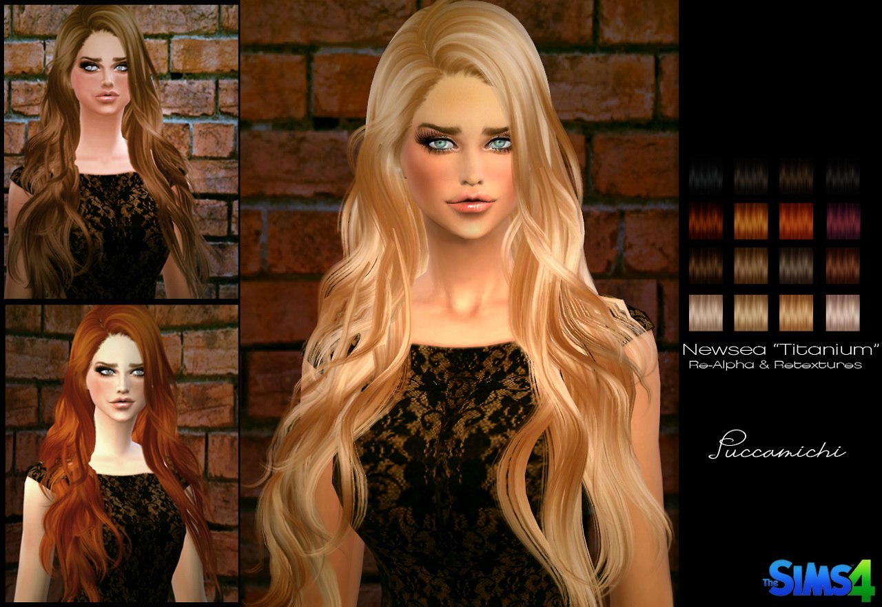 Sims 4 Hairs ~ Puccamichi: Newsea`s Titanium hairstyle converted