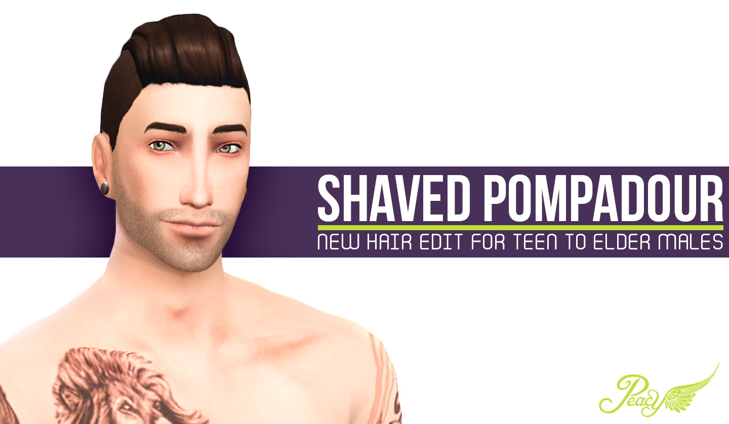 Sims 4 Hairs Simsational designs Shaved Pompadour hairstyle