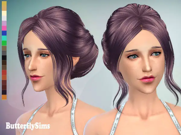 Sims 4 Hairs Butterflysims French Bun Hairstyle 085