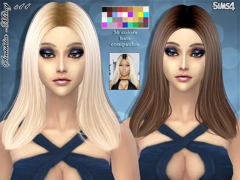 The Sims Resource Hair 11 Minaj By Sintiklia Sims 4 Hairs