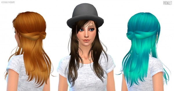 Sims 4 Hairs ~ Nessa Sims Newsea1s Kiss Jasmine Hairstyle Retextured