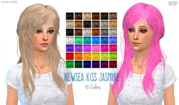 Sims 4 Hairs ~ Nessa Sims Newsea1s Kiss Jasmine Hairstyle Retextured