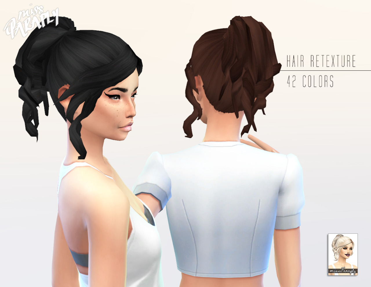 Sims 4 Curly Bun Minimalis