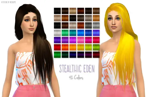 Sims 4 Hairs Nessa Sims Stealthic Eden Hairstyle Retextured