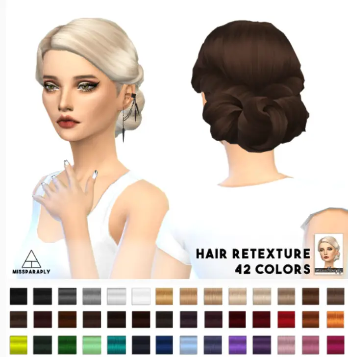 Sims 4 Hairs Miss Paraply Twist Low Hairstyle Retextured