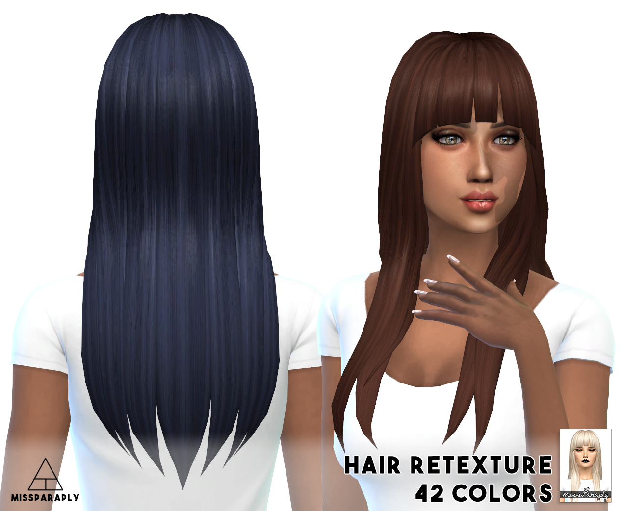 Sims 4 Hairs Miss Paraply Notegain Alicia Hairstyle Retextured