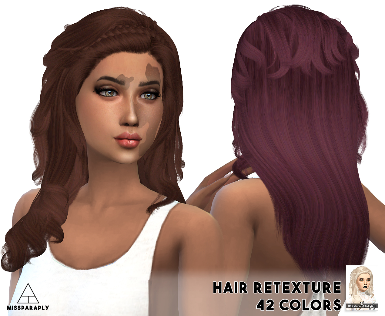 Sims 4 Hairs ~ Miss Paraply Cazy Roulette Hairstyle Retextured