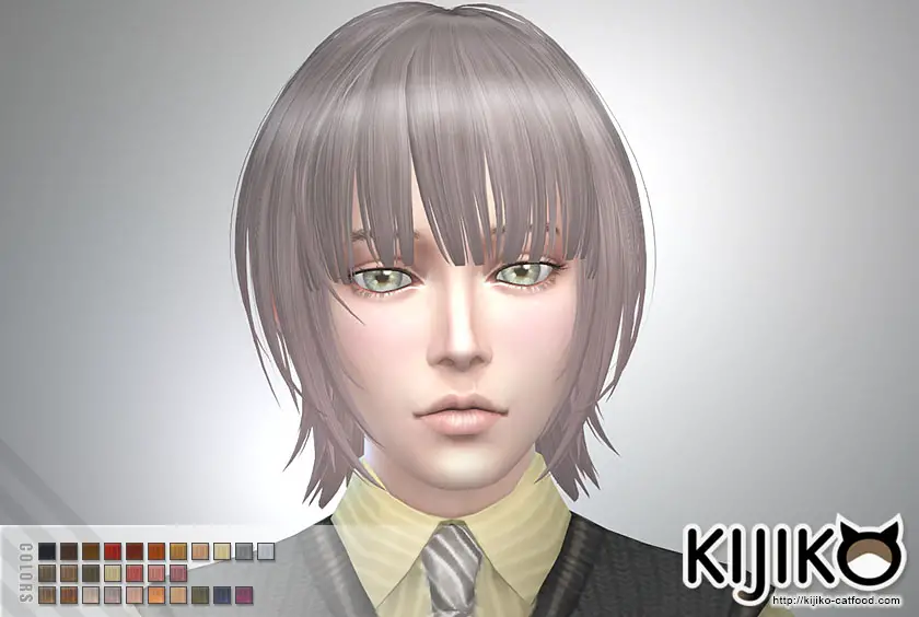 Kijiko Sims Bob With Straight Bangs For Him Sims 4 Hairs
