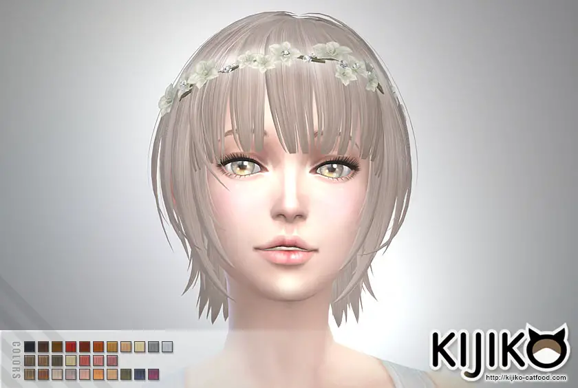 Kijiko Sims Bob With Straight Bangs For Her Sims 4 Hairs