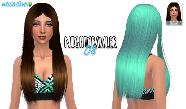 Nessa sims: Nightcrawler 08 hair retextured for Sims 4