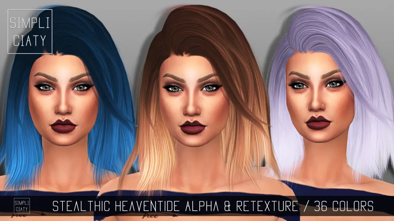 Sims 4 Hairs Simpliciaty Stealthic Heaventide Hair Retextured