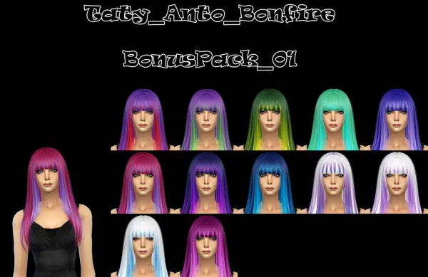 Sims 4 Hairs Taty Anto Bonfire Hair Retextured