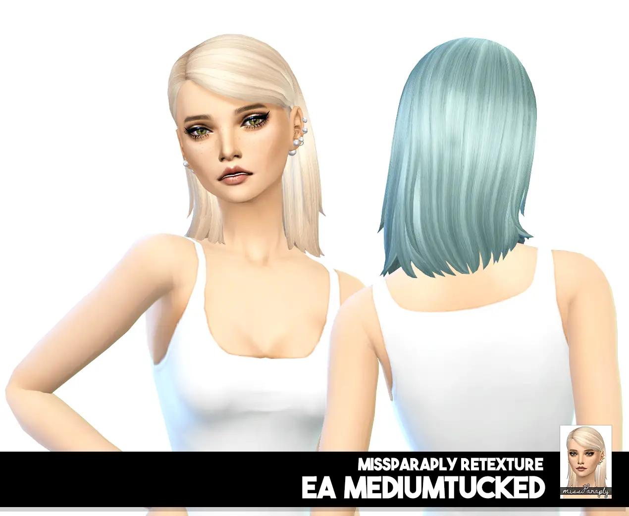 Sims 4 Hairs ~ Miss Paraply: Twist: solids and dark roots hair retextured
