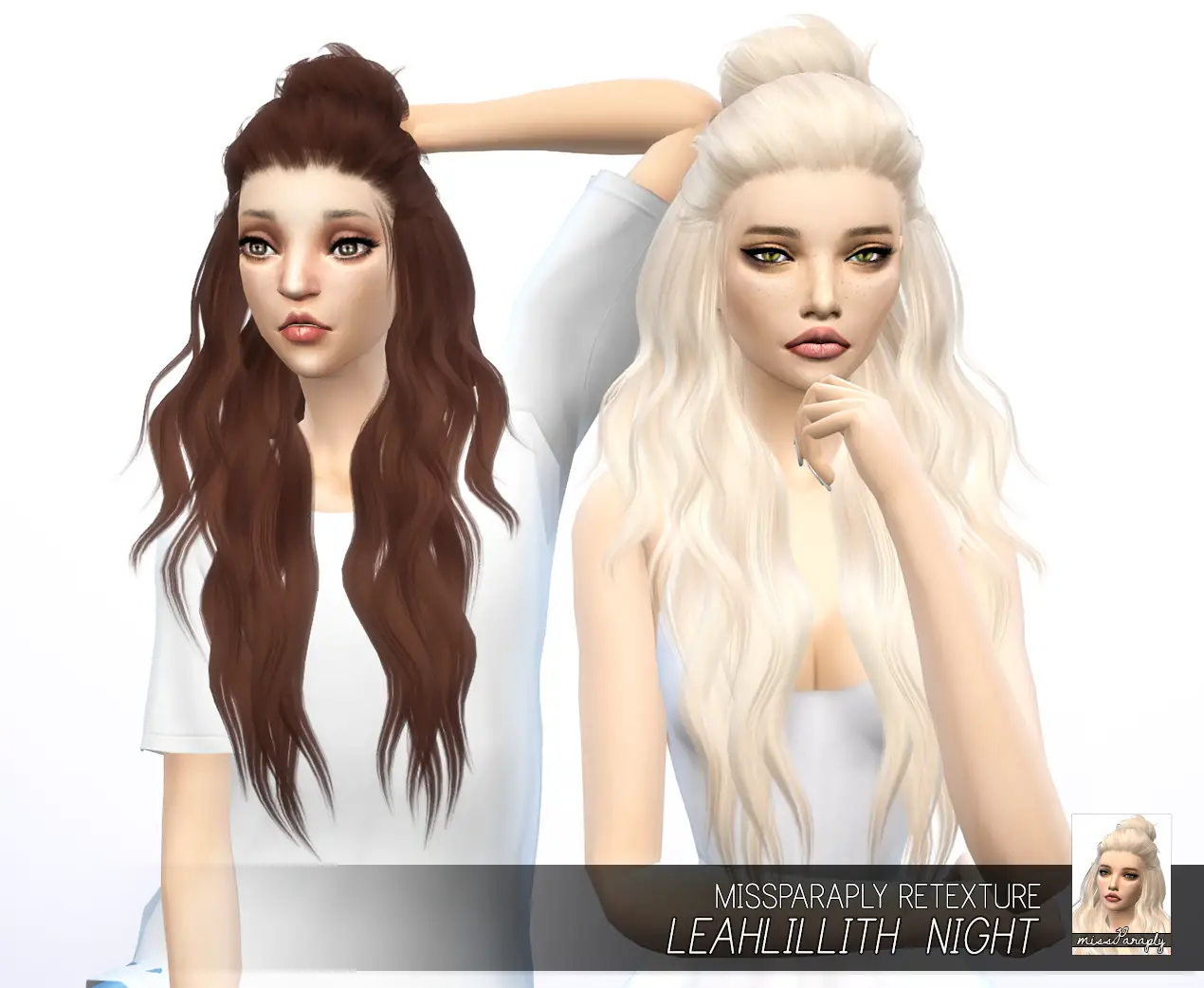 Sims 4 Hairs Miss Paraply Leahlillith`s Night Hair Retextured