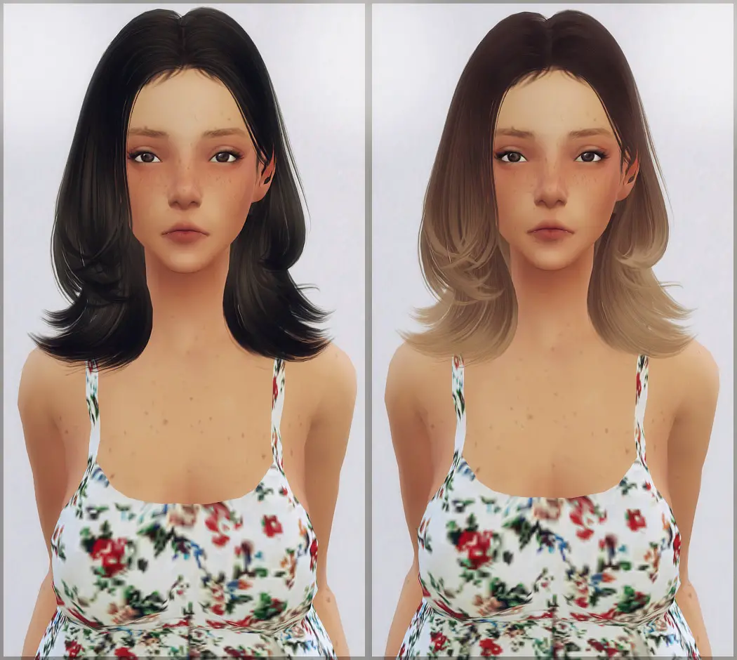 Sims 4 Hairs ~ Ellie Simple Skysims 120 Hair Retextured