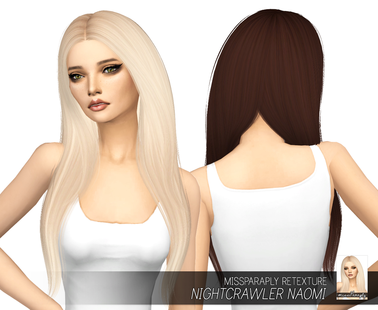 Sims 4 Hairs ~ Miss Paraply Nightcrawler`s Naomi Hair Retextured