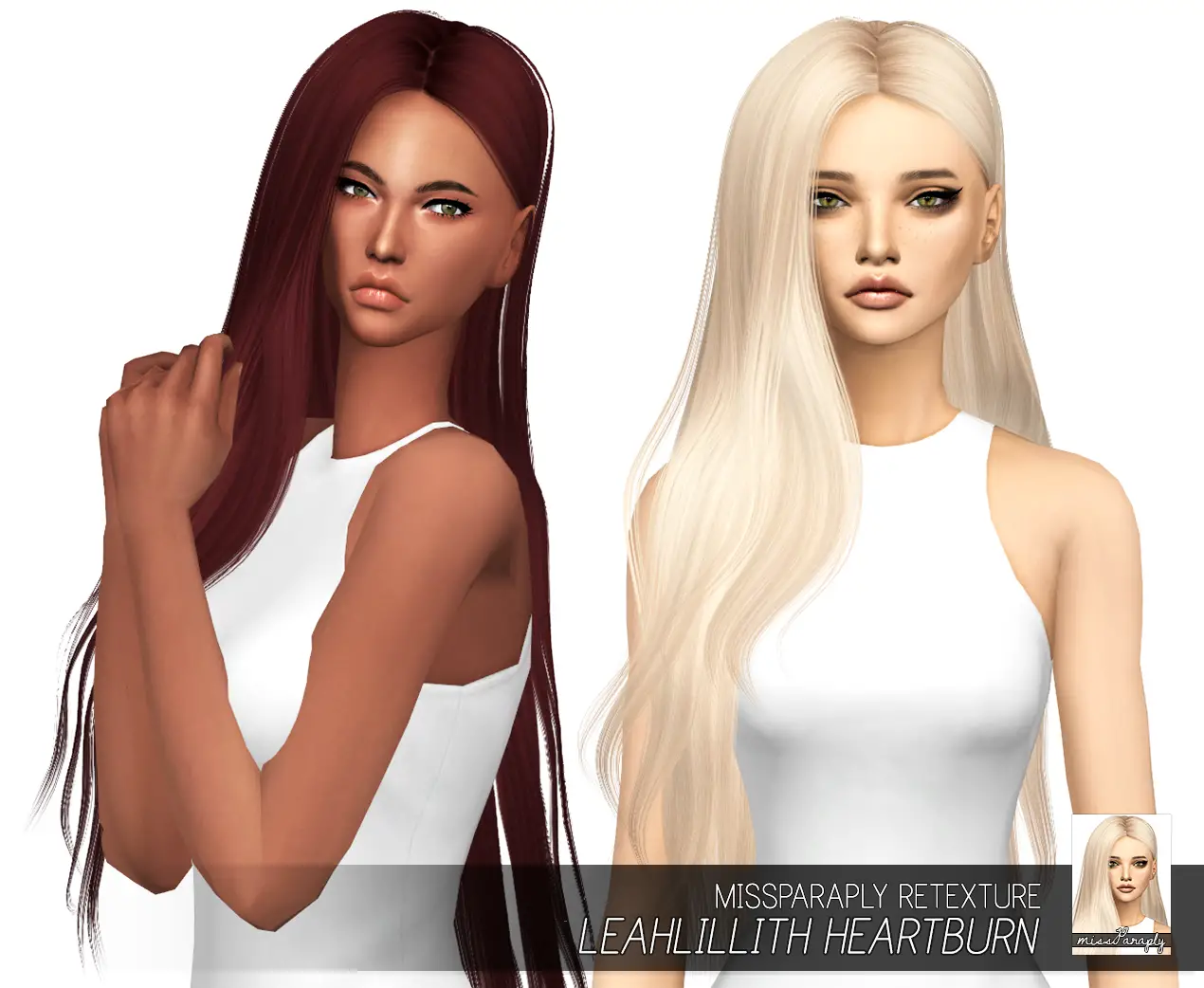 Sims 4 Hairs Miss Paraply Leahlillith`s Heartburn Hair Retextured