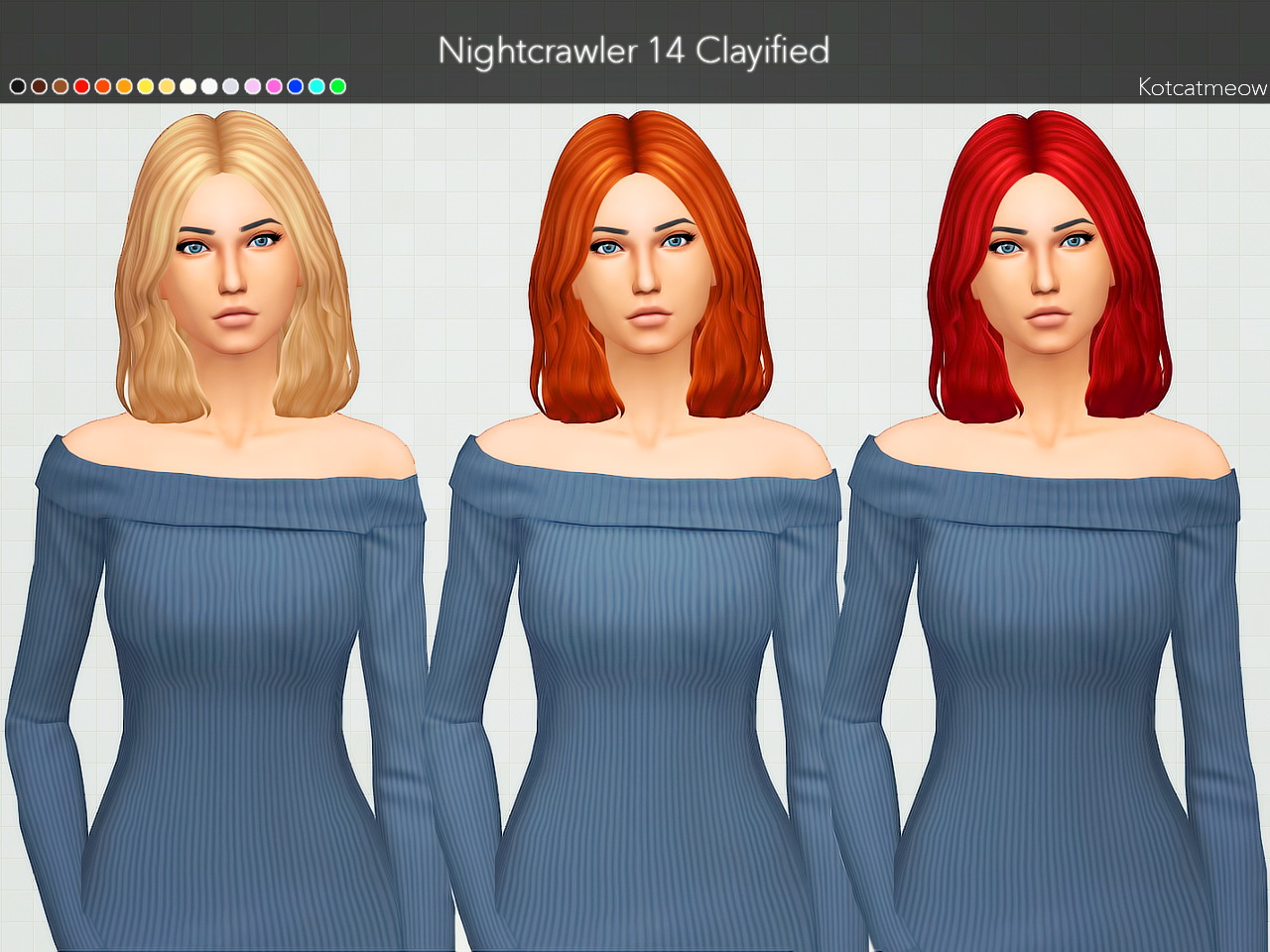 Kot Cat Nightcrawler Hair Clayified Sims Hairs