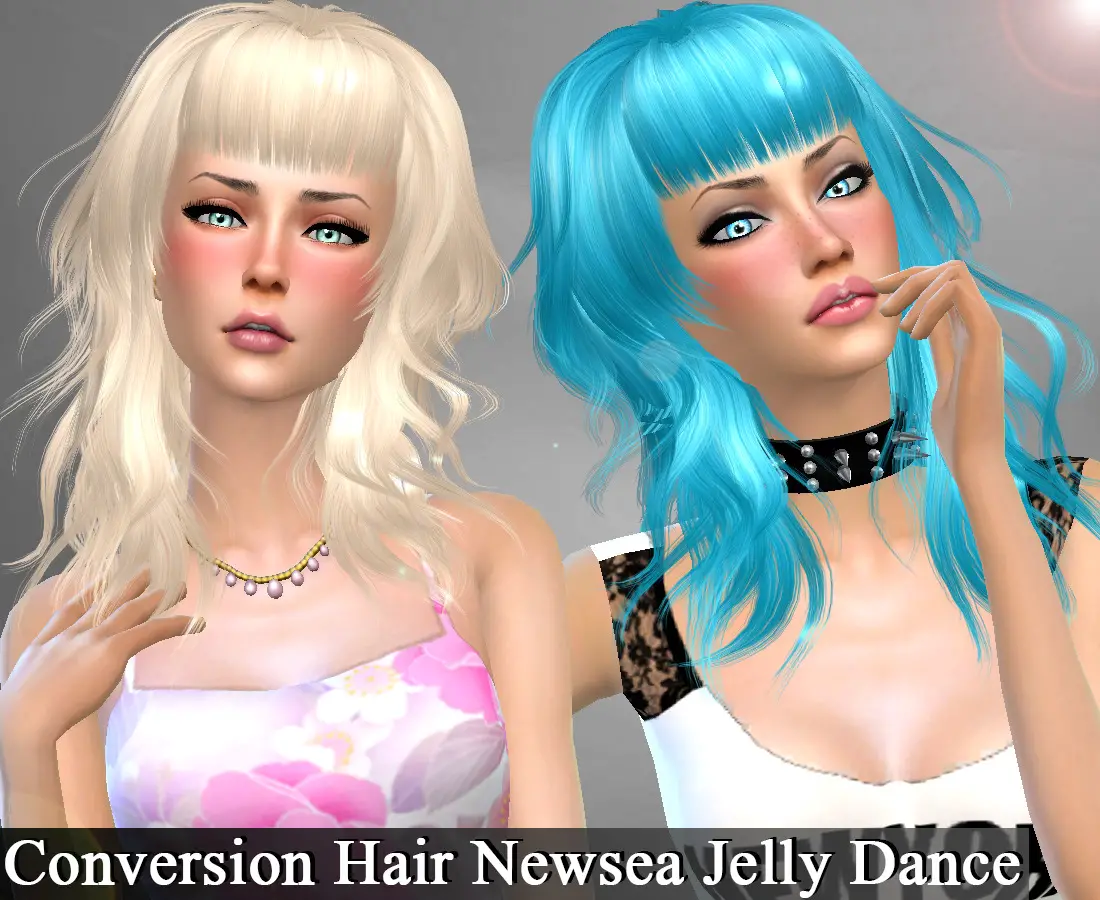 Sims 4 Hairs Genius6613 Newsea`s Jelly Dance Hair Retextured