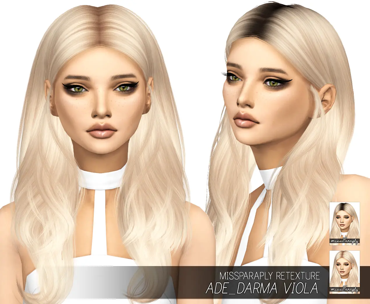 Sims 4 Hairs Miss Paraply Adedarma Viola Hair Retextured