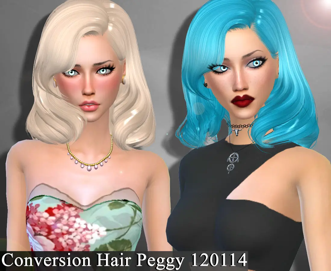 Sims 4 Hairs ~ Genius6613 Peggy`s 120114 Hair Converted