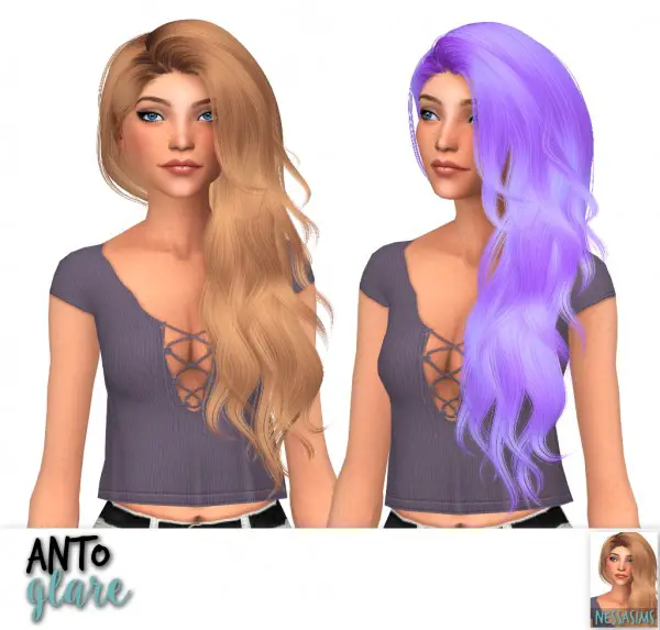 Sims 4 Hairs ~ Nessa Sims Anto`s Glare Heartbeat Hide Mollie Nana And