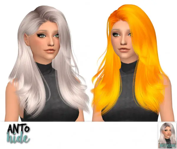 Sims 4 Hairs ~ Nessa Sims Anto`s Glare Heartbeat Hide Mollie Nana And