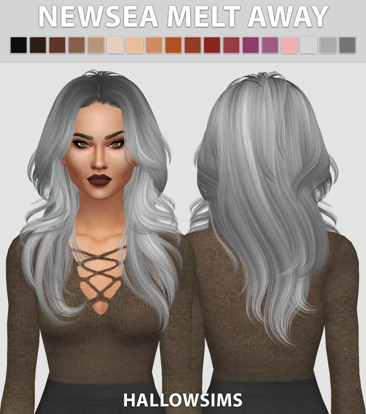 Sims 4 Hairs Hallow Sims Newsea`s Melt Away Hair Retextured
