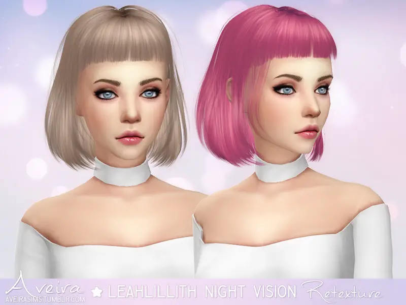 Sims 4 Hairs Aveira Sims 4 LeahLillith S Night Vision Hair Retextured