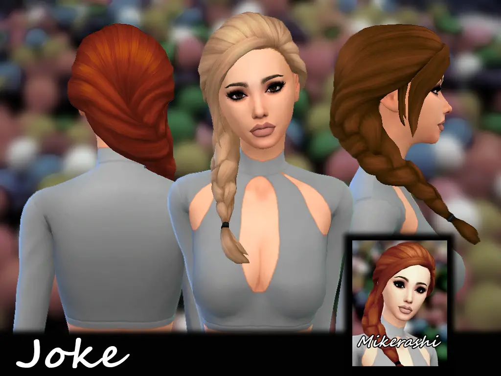 Sims 4 Hairs ~ Mikerashi: Joke Hair