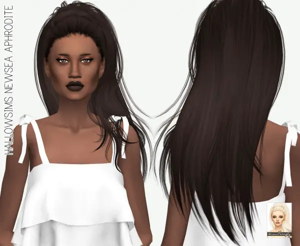 Sims 4 Hairs Miss Paraply Newsea`s Aphrodite Hair Retextured