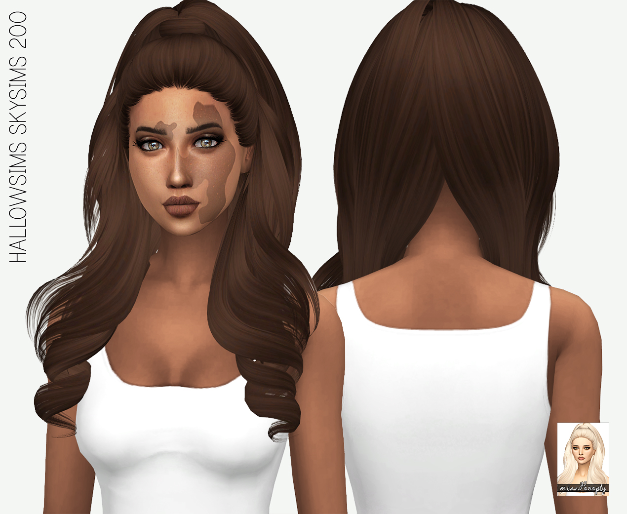 Sims 4 Hairs ~ Miss Paraply Skysims 200 Hair Retextured