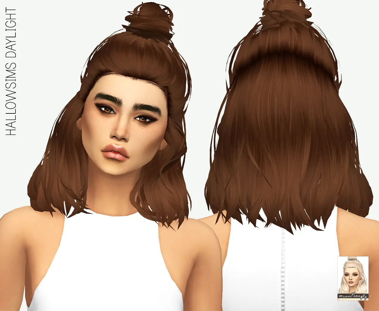 Sims 4 Hairs Miss Paraply Hallow`s Daylight Hair Retextured
