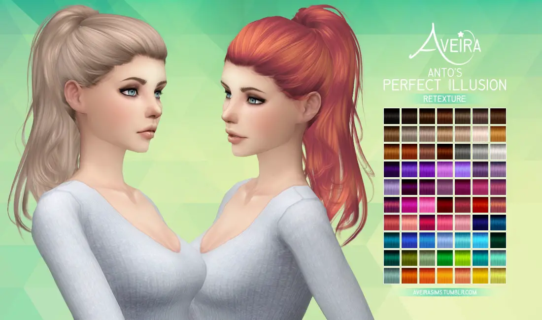 Sims 4 Hairs ~ Aveira Sims 4 Antos Perfect Illusion Hair Retextured 8940