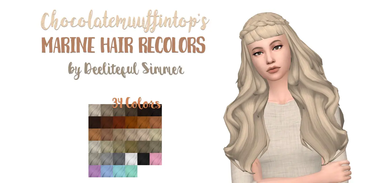 Sims 4 Hairs Deelitefulsimmer Marine Hair Recolors