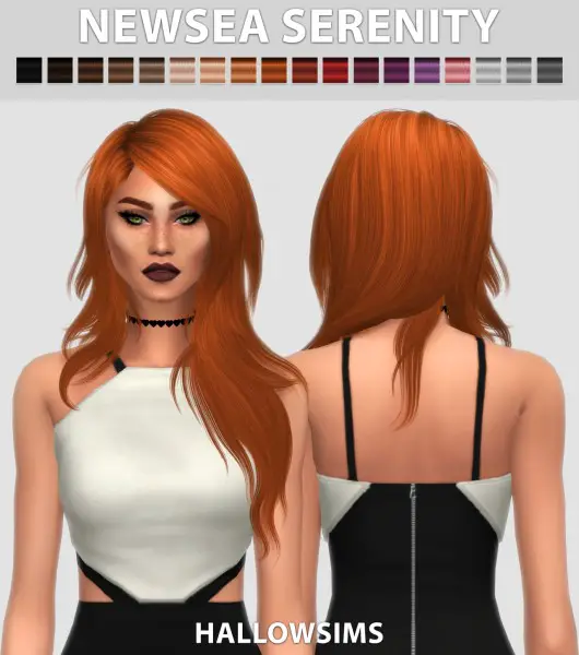 Sims 4 Hairs Hallow Sims Newsea`s Serenity Hair Retextured