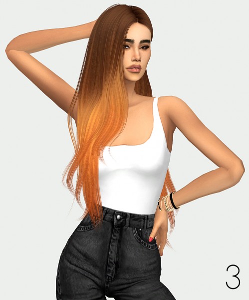 Sims 4 Hairs Miss Paraply Ombres Hair Retextured Part 1