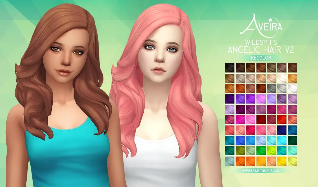 Sims 4 Hairs Aveira Sims 4 Wildspit’s Angelic Hair V2