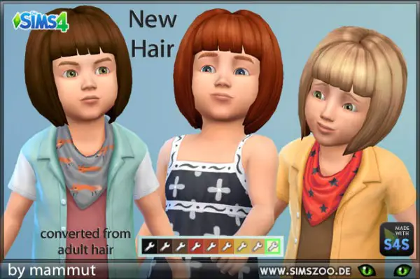 Sims 4 Hairs ~ Blackys Sims 4 Zoo: Short Bob hair by mammut