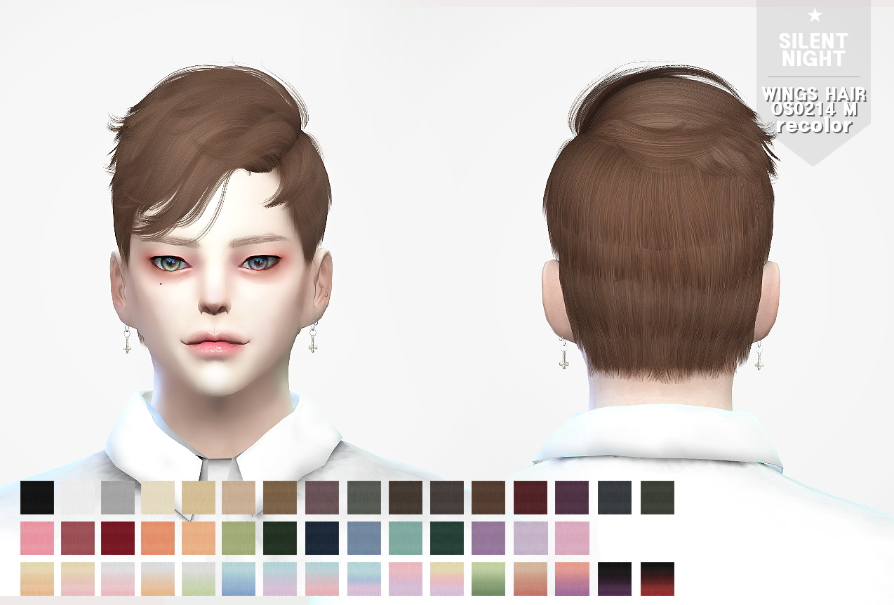 Silent Night Wings Hair Sims4 Os0214m Hair Recolor 7872