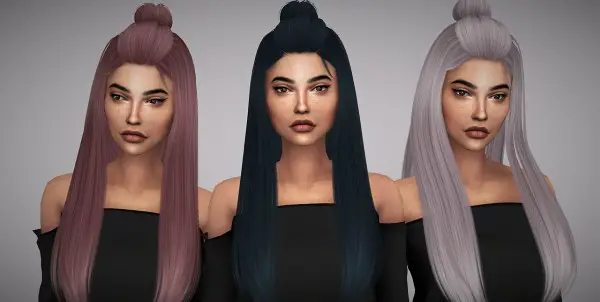 Sims 4 Hairs Aveline Sims Hallow`s Dreamer Hair Retextured