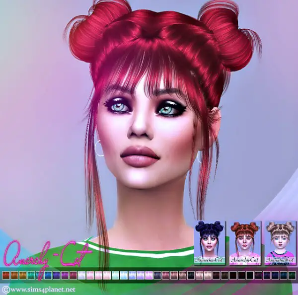 Sims 4 Hairs Anarchy Cat Leahlillith`s Nyane Hair 001 Naturals