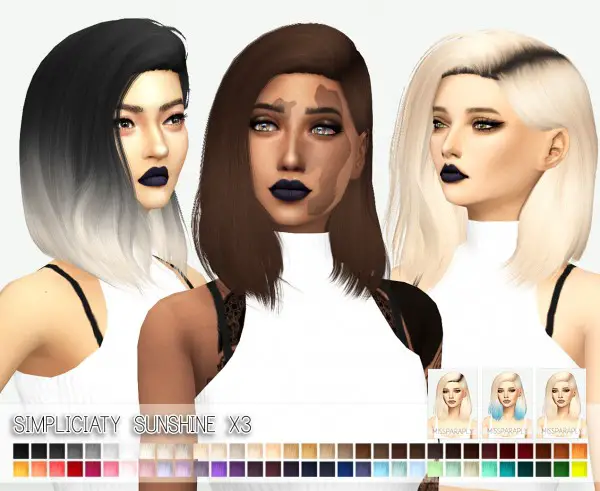 Sims Hairs Miss Paraply Simpliciaty S Sunshine Hair Retextured