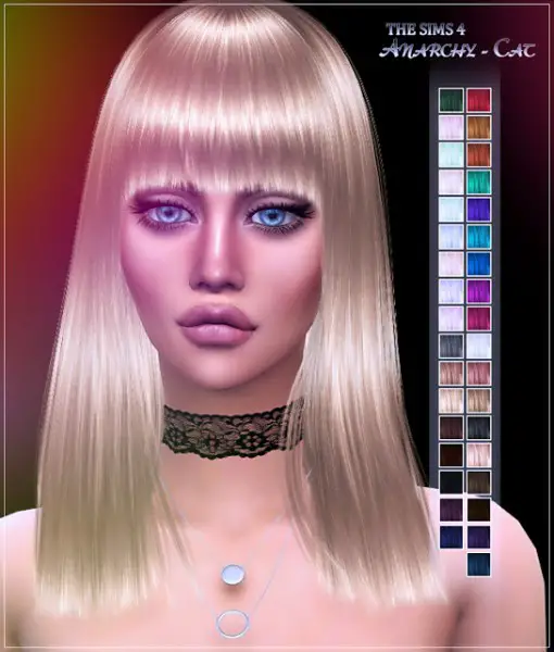 Sims 4 Hairs Anarchy Cat Jakea`s H006 Boombayah Hair Recolored
