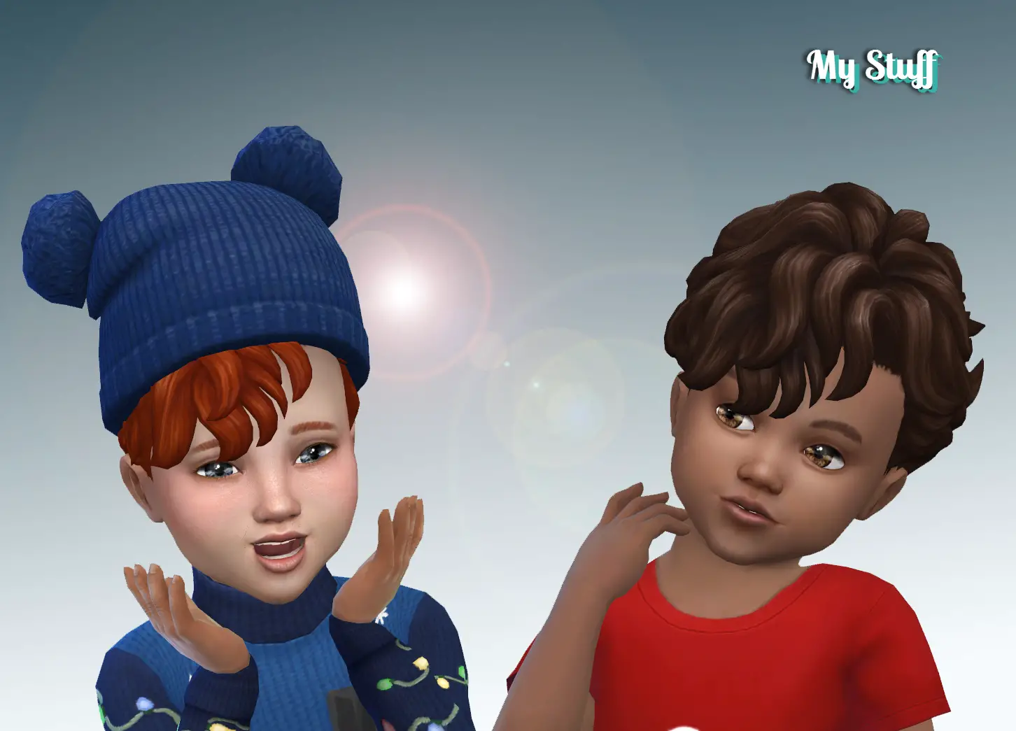 Mystufforigin Mid Curly Hair For Toddlers Sims 4 Hairs