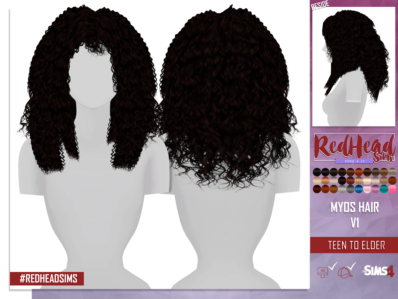 Coupure Electrique Myos Hair Retextured Version Sims Hairs