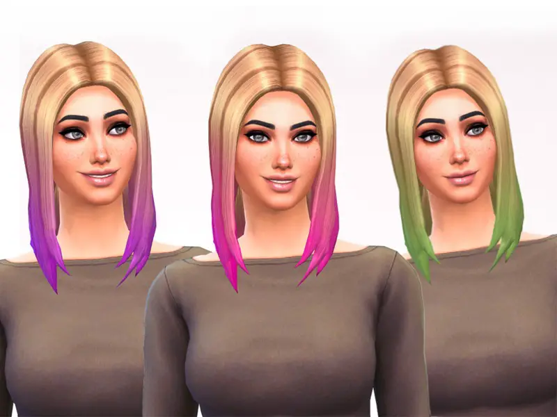 The Sims Resource Dip Dye Straight Hair Recoloured By Shannonmarina Sims Hairs